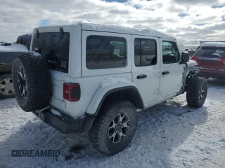 2021 Jeep Wrangler Unlimited Rubicon with VIN 1C4HJXFG9MW702608, listed as a Copart auction lot 45745475 with 51,345 mi miles and Salvage Title. Bid and sale history available at carsss.com. Image 3.