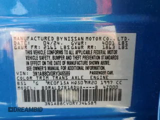 2024 Nissan Sentra SV with VIN 3N1AB8CV0RY346589, listed as a Copart auction lot 54516365 with 28,292 mi miles and Salvage Title. Bid and sale history available at carsss.com. Image 13.