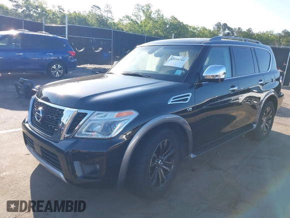 2017 Nissan Armada Platinum with VIN JN8AY2NEXH9705168, listed as a IAAI auction lot 42050793 with 124,907 mi miles. Bid and sale history available at carsss.com. Image 18.
