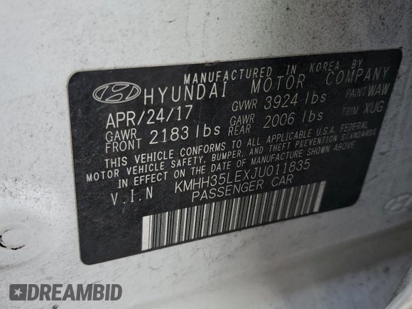 2018 Hyundai Elantra with VIN KMHH35LEXJU011835, listed as a Copart auction lot 81150394 with 128,117 mi miles and Salvage Title. Bid and sale history available at DreamBid. Image 14.