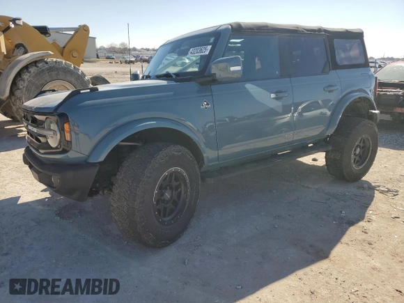 2022 Ford Bronco с VIN 1FMEE5BPXNLB48768, выставлен на аукционе Copart как лот 43203625 с пробегом 75 873 миль миль и Списание • Salvage title. История ставок и продаж доступна на DreamBid. Изображение 1.