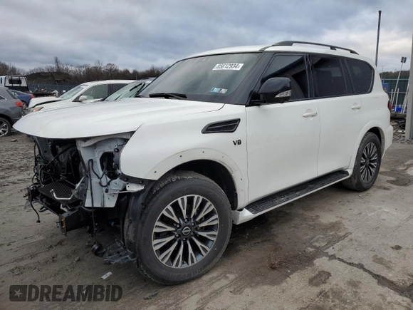 2022 Nissan Armada SL with VIN JN8AY2BB6N9810750, listed as a Copart auction lot 85612934 with 57,297 mi miles and Salvage Title. Bid and sale history available at carsss.com. Image 1.