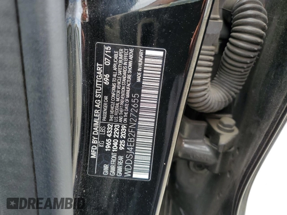 2015 Mercedes-Benz CLA 250 with VIN WDDSJ4EB2FN272655, listed as a Copart auction lot 64107383 with Not Provided miles and . Bid and sale history available at DreamBid. Image 12.