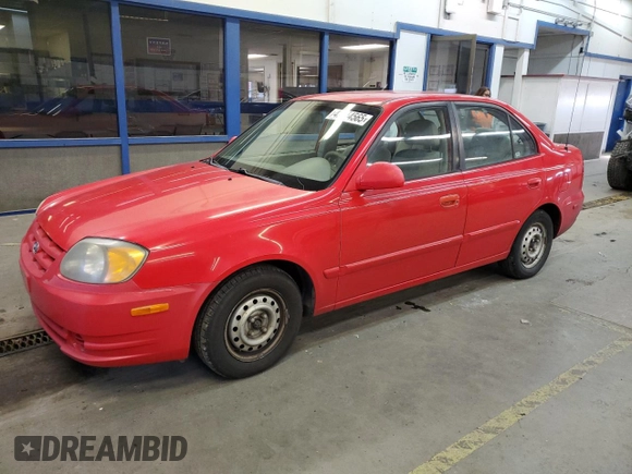 2004 Hyundai Accent GL with VIN KMHCG45C94U538368, listed as a Copart auction lot 42444565 with 163,028 mi miles and Salvage Title. Bid and sale history available at carsss.com. Image 1.