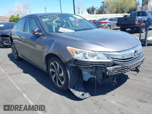 2016 Honda Accord Sedan EX with VIN 1HGCR2F76GA128929, listed as a IAAI auction lot 41882072 with 86,480 mi miles. Bid and sale history available at carsss.com. Image 1.