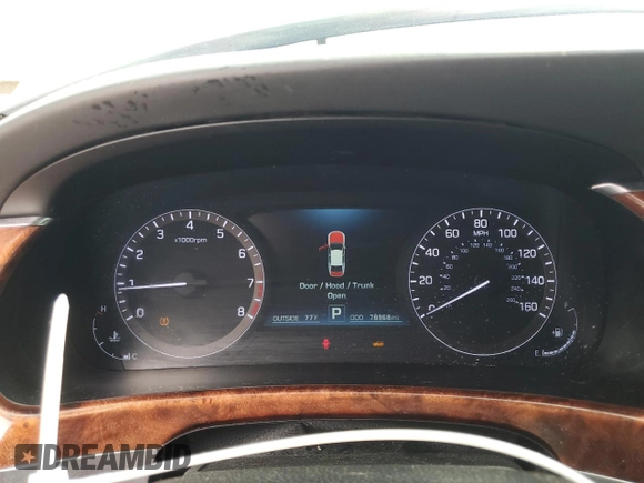 2015 Hyundai Equus Signature with VIN KMHGH4JH7FU098802, listed as a Copart auction lot 58010805 with 78,968 mi miles and Salvage title. Bid and sale history available at DreamBid. Image 9.