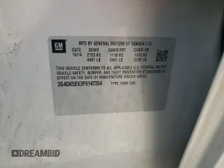 2015 Buick Regal with VIN 2G4GK5EX3F9147354, listed as a Copart auction lot 64939885 with 123,142 mi miles and Salvage title. Bid and sale history available at DreamBid. Image 12.