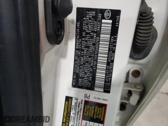 2014 Toyota Camry L with VIN 4T1BF1FK1EU405768, listed as a Copart auction lot 53202685 with 125,759 mi miles and Salvage Title. Bid and sale history available at DreamBid. Image 13.