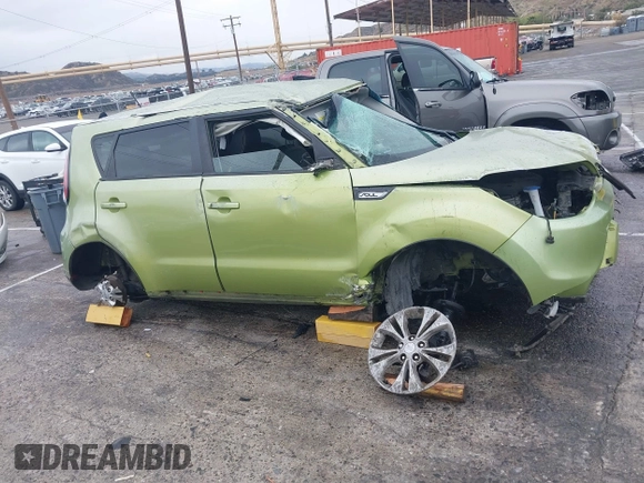 2014 Kia Soul + with VIN KNDJP3A55E7039225, listed as a IAAI auction lot 41770460 with 91,536 mi miles. Bid and sale history available at carsss.com. Image 12.