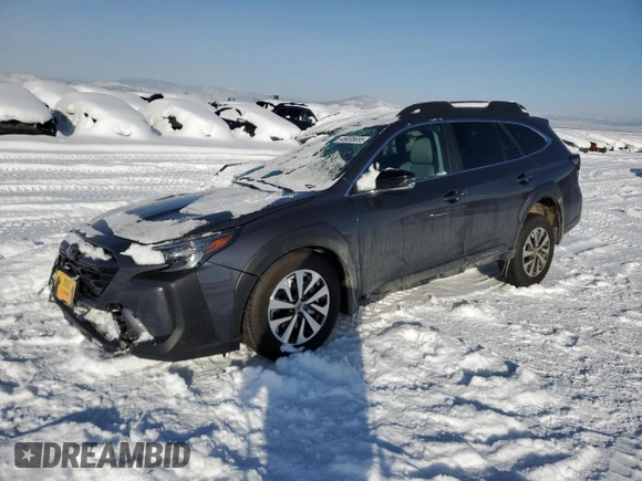 2025 Subaru Outback Premium z VIN 4S4BTAFC6S3193324, wystawiony jako Copart lot #45035655 z przebiegiem 1 107 mil mil oraz Szkoda całkowita • Salvage title. Historia ofert i sprzedaży dostępna na DreamBid. Obrazek 1.