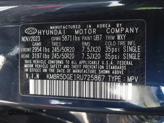 2024 Hyundai Palisade Limited z VIN KM8R5DGE1RU725867, wystawiony jako IAAI lot #41790529 z przebiegiem 33 869 mil mil oraz . Historia ofert i sprzedaży dostępna na DreamBid. Obrazek 9.