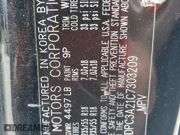 2012 Kia Sportage EX with VIN KNDPC3A21C7303209, listed as a Copart auction lot 58733605 with 189,587 mi miles and Salvage title. Bid and sale history available at DreamBid. Image 13.