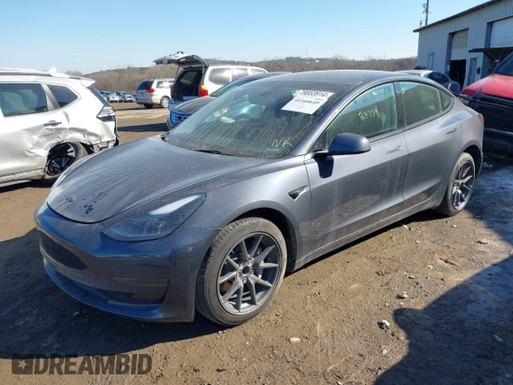 2023 Tesla Model 3 with VIN 5YJ3E1EA9PF548502, listed as a IAAI auction lot 41160649 with 28,759 mi miles and . Bid and sale history available at carsss.com. Image 2.