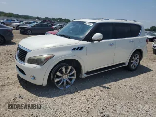 2012 Infiniti QX56 7-passenger with VIN JN8AZ2NE4C9019603, listed as a Copart auction lot 62738594 with 224,183 mi miles and Salvage Title. Bid and sale history available at carsss.com. Image 1.