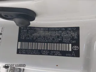 2012 Toyota Prius One z VIN JTDKN3DU8C5512220, wystawiony jako IAAI lot #41806290 z przebiegiem 204 205 mil mil oraz . Historia ofert i sprzedaży dostępna na DreamBid. Obrazek 9.