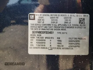 2015 Cadillac SRX Luxury Collection z VIN 3GYFNBE35FS534651, wystawiony jako Copart lot #59124955 z przebiegiem Nie podano mil oraz Szkoda całkowita • Salvage title. Historia ofert i sprzedaży dostępna na DreamBid. Obrazek 13.