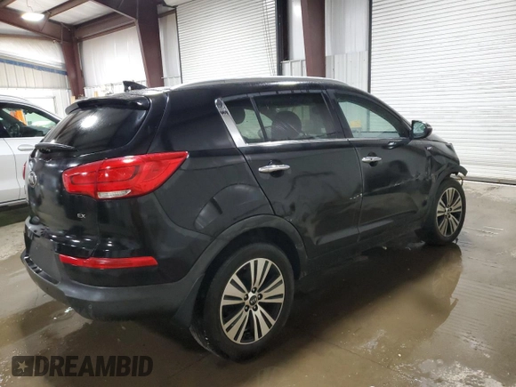 2015 Kia Sportage EX with VIN KNDPCCAC3F7712406, listed as a Copart auction lot 54839205 with 108,569 mi miles and Salvage title. Bid and sale history available at DreamBid. Image 3.