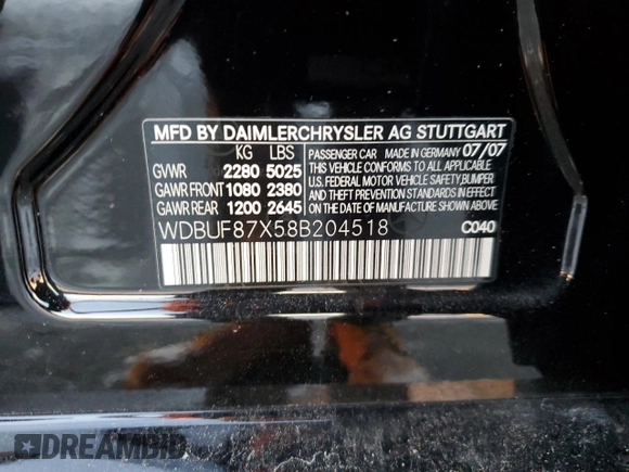 2008 Mercedes-Benz E 350 Luxury z VIN WDBUF87X58B204518, wystawiony jako Copart lot #87704065 z przebiegiem 38 939 mil mil oraz Nie do naprawy • Non repairable. Historia ofert i sprzedaży dostępna na DreamBid. Obrazek 12.