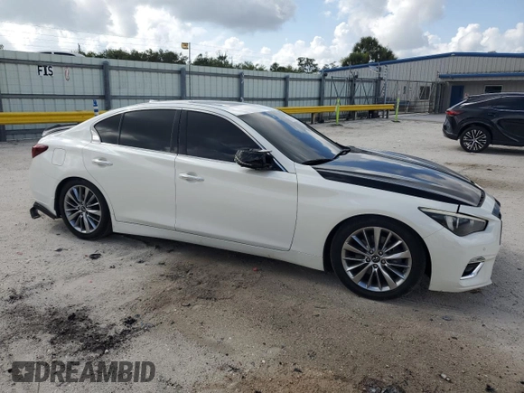2018 Infiniti Q50 Luxe z VIN JN1EV7AP1JM590069, wystawiony jako Copart lot #58390615 z przebiegiem 100 772 mil mil oraz Szkoda całkowita • Salvage title. Historia ofert i sprzedaży dostępna na DreamBid. Obrazek 4.