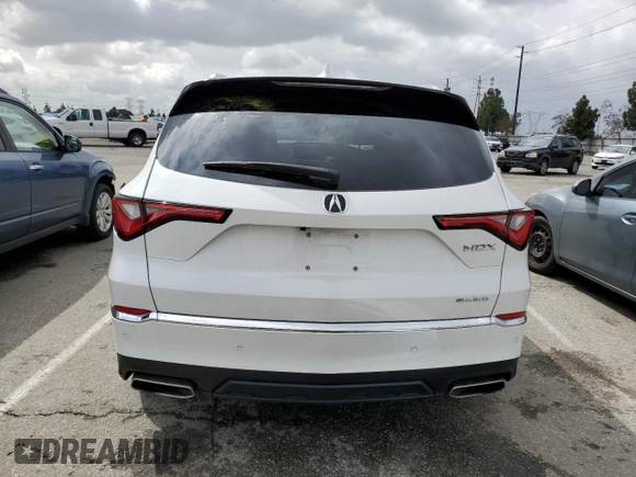 2022 Acura MDX w/Advance Package with VIN 5J8YE1H80NL036881, listed as a Copart auction lot 45519633 with 11,953 mi miles. Bid and sale history available at carsss.com. Image 6.