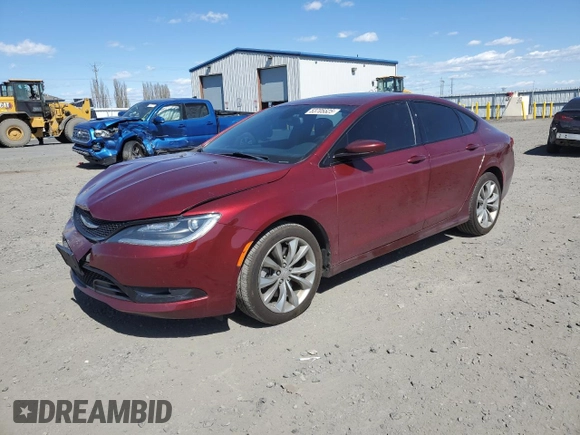 2015 Chrysler 200 S with VIN 1C3CCCBG1FN757019, listed as a Copart auction lot 53705525 with 91,026 mi miles and Salvage Title. Bid and sale history available at carsss.com. Image 1.