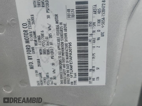 2010 Ford Ranger XLT z VIN 1FTLR4FE7APA30795, wystawiony jako Copart lot #59585595 z przebiegiem 161 414 mil mil oraz Szkoda całkowita • Salvage title. Historia ofert i sprzedaży dostępna na DreamBid. Obrazek 12.