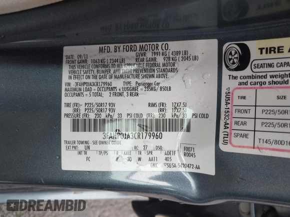 2012 Ford Fusion SEL z VIN 3FAHP0JA3CR179960, wystawiony jako IAAI lot #41513199 z przebiegiem Nie podano mil oraz . Historia ofert i sprzedaży dostępna na DreamBid. Obrazek 9.