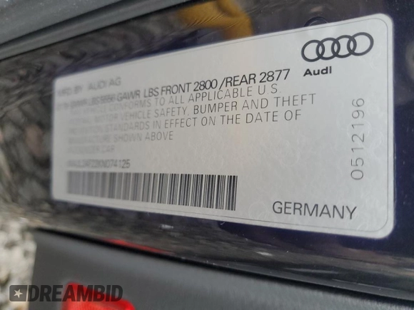 2019 Audi A6 Premium Plus with VIN WAUL2AF22KN074125, listed as a Copart auction lot 45741245 with 49,983 mi miles and Salvage Title. Bid and sale history available at carsss.com. Image 13.