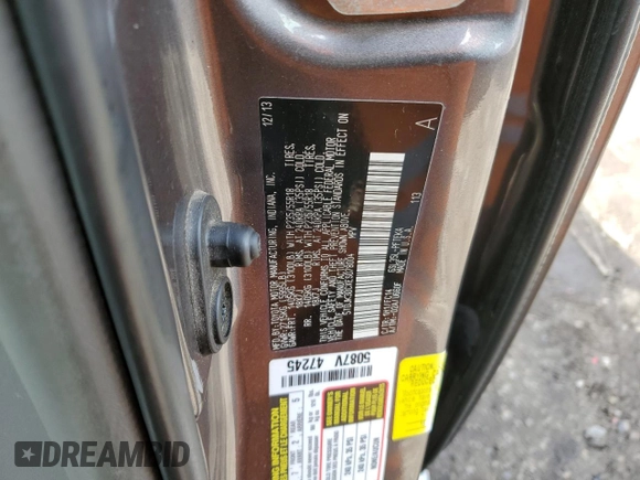 2014 Toyota Sienna LE with VIN 5TDJK3DCXES078004, listed as a Copart auction lot 48161085 with 220,254 mi miles and Clean Title. Bid and sale history available at DreamBid. Image 13.