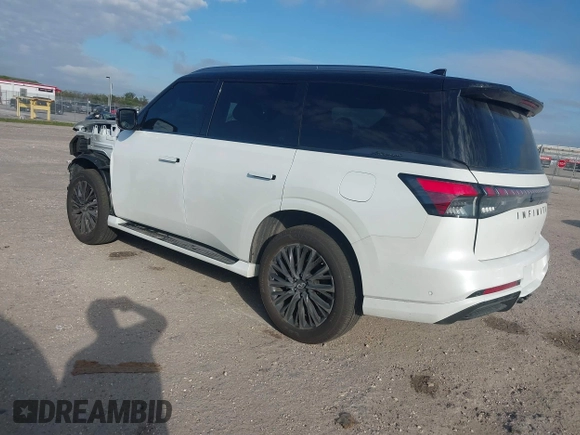 2025 Infiniti QX80 Autograph z VIN JN8AZ3CC3S9600743, wystawiony jako IAAI lot #41541726 z przebiegiem 2 830 mil mil oraz . Historia ofert i sprzedaży dostępna na DreamBid. Obrazek 3.