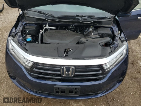 2023 Honda Odyssey EX with VIN 5FNRL6H55PB076665, listed as a Copart auction lot 57663235 with 19,346 mi miles and Salvage title. Bid and sale history available at DreamBid. Image 12.