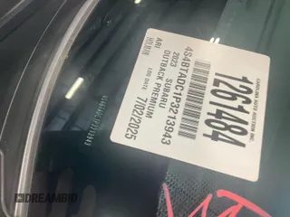 2023 Subaru Outback Premium с VIN 4S4BTADC1P3213943, выставлен на аукционе IAAI как лот 42785457 с пробегом 26 841 миль миль и . История ставок и продаж доступна на DreamBid. Изображение 9.