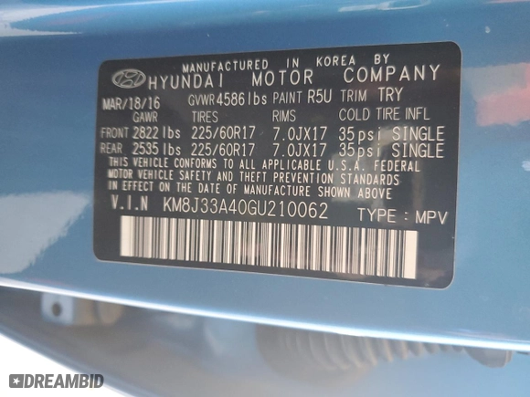 2016 Hyundai Tucson SE with VIN KM8J33A40GU210062, listed as a Copart auction lot 52736055 with 178,704 mi miles and Clean Title. Bid and sale history available at carsss.com. Image 12.