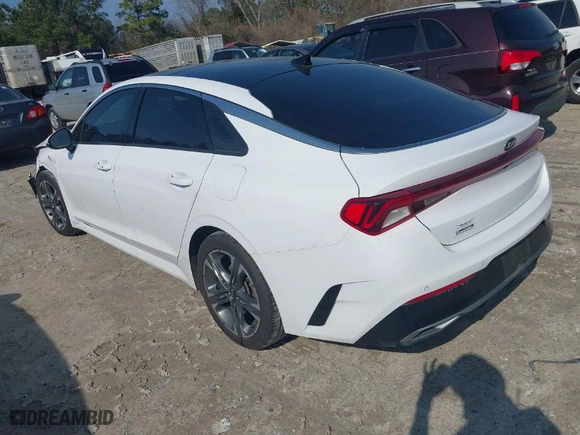 2021 Kia K5 EX with VIN 5XXG34J20MG076030, listed as a IAAI auction lot 41481806 with 104,050 mi miles. Bid and sale history available at carsss.com. Image 3.