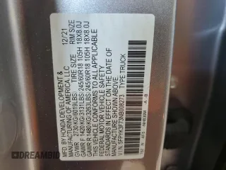 2022 Honda Ridgeline RTL-E z VIN 5FPYK3F73NB008273, wystawiony jako Copart lot #53916165 z przebiegiem 30 962 mil mil oraz Szkoda całkowita • Salvage title. Historia ofert i sprzedaży dostępna na DreamBid. Obrazek 12.