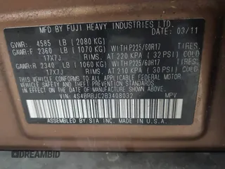 2011 Subaru Outback Limited with VIN 4S4BRBJC2B3408032, listed as a IAAI auction lot 42287556 with 130,767 mi miles and . Bid and sale history available at DreamBid. Image 9.