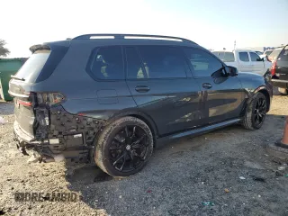 2024 BMW X7 M60i with VIN 5UX33EM00R9V42847, listed as a Copart auction lot 46498875 with 6,310 mi miles and Salvage Title. Bid and sale history available at carsss.com. Image 3.