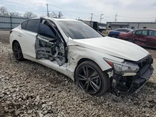 2020 Infiniti Q50 Luxe with VIN JN1EV7AR2LM254113, listed as a Copart auction lot 53379655 with 56,099 mi miles and Salvage title. Bid and sale history available at DreamBid. Image 4.