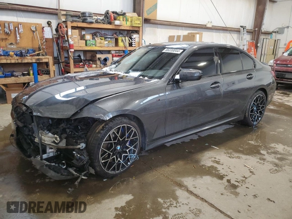2022 BMW 3 Series M340i xDrive with VIN WBA5U9C02NFL66019, listed as a Copart auction lot 86330044 with 42,394 mi miles and Salvage Title. Bid and sale history available at DreamBid. Image 1.