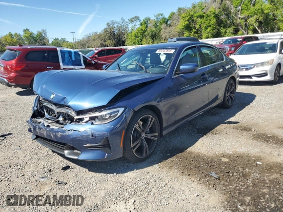2021 BMW 3 Series 330i with VIN 3MW5R1J07M8B63494, listed as a Copart auction lot 50042565 with 0 mi miles and Salvage Title. Bid and sale history available at carsss.com. Image 1.