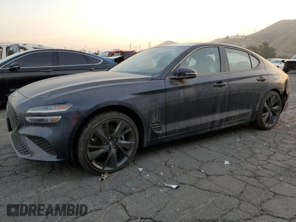 2023 Genesis G70 2.0T with VIN KMTG34TA5PU124271, listed as a Copart auction lot 82690964 with 8,844 mi miles and Salvage Title. Bid and sale history available at DreamBid. Image 1.