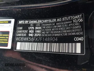 2007 Mercedes-Benz SLK 350 with VIN WDBWK56FX7F148904, listed as a IAAI auction lot 41975034 with 93,793 mi miles and . Bid and sale history available at DreamBid. Image 9.