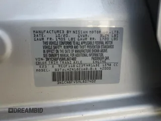 2021 Nissan Versa SR with VIN 3N1CN8FV5ML807402, listed as a Copart auction lot 61392685 with 62,671 mi miles and Salvage title. Bid and sale history available at DreamBid. Image 12.