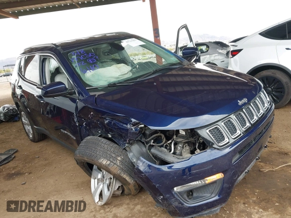 2017 Jeep Compass Latitude with VIN 3C4NJDBB3HT646110, listed as a IAAI auction lot 41789067 with 56,165 mi miles. Bid and sale history available at carsss.com. Image 6.