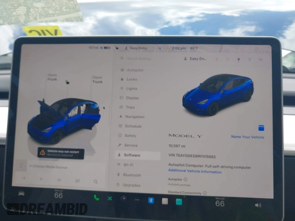2024 Tesla Model Y с VIN 7SAYGDED8RF015882, выставлен на аукционе IAAI как лот 42202963 с пробегом 10 597 миль миль и . История ставок и продаж доступна на DreamBid. Изображение 7.