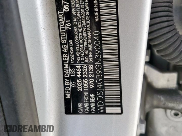 2016 Mercedes-Benz CLA 250 with VIN WDDSJ4GB9GN390040, listed as a Copart auction lot 56419625 with 83,047 mi miles and Salvage title. Bid and sale history available at DreamBid. Image 12.