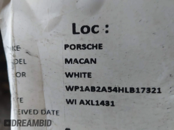 2017 Porsche Macan S with VIN WP1AB2A54HLB17321, listed as a IAAI auction lot 41620956 with Not Provided miles and . Bid and sale history available at DreamBid. Image 9.