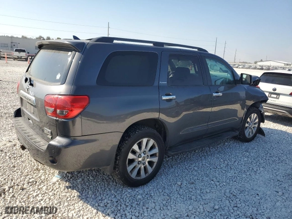 2015 Toyota Sequoia Platinum with VIN 5TDDW5G19FS122843, listed as a Copart auction lot 73689844 with 0 mi miles and Salvage Title. Bid and sale history available at carsss.com. Image 3.