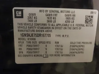 2013 Chevrolet Suburban LT with VIN 1GNSKJE75DR167705, listed as a IAAI auction lot 41521409 with 228,411 mi miles. Bid and sale history available at carsss.com. Image 9.