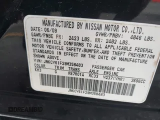 2009 Infiniti G37 Sedan x with VIN JNKCV61F29M358483, listed as a IAAI auction lot 42105128 with 173,651 mi miles. Bid and sale history available at carsss.com. Image 9.